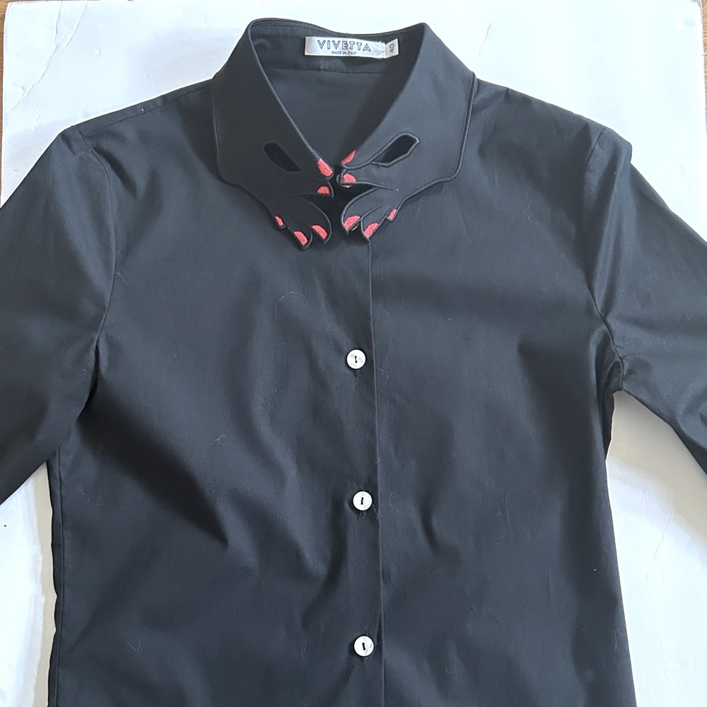 Vivetta Black Shirt with Red Accents